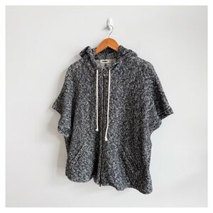 L’AGENCE • Marled Poncho Zip Up Hoodie Sweater